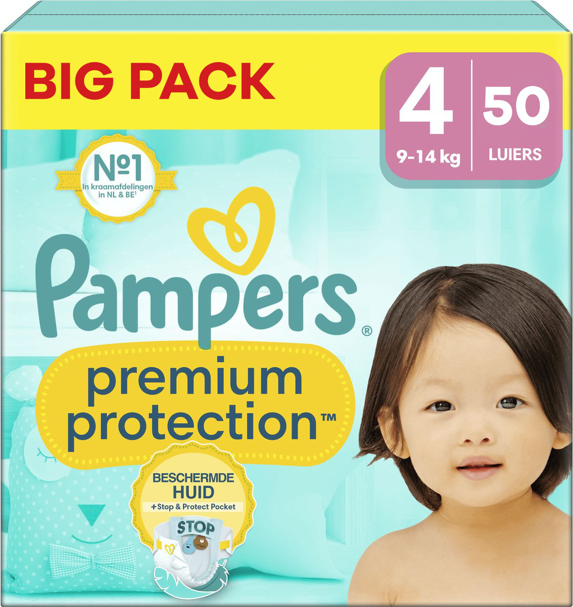 Pampers  Premium Protection - Maat 4 - Big Pack - 50 luiers - 9/14 KG