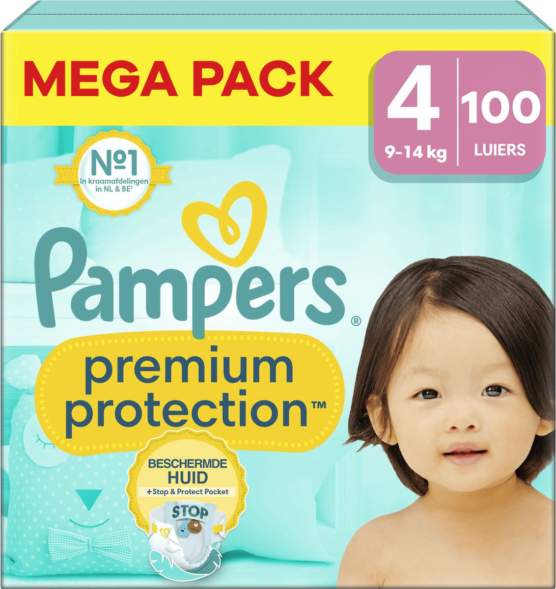 Pampers  Premium Protection - Maat 4 - Mega Pack - 100 luiers - 9/14 KG