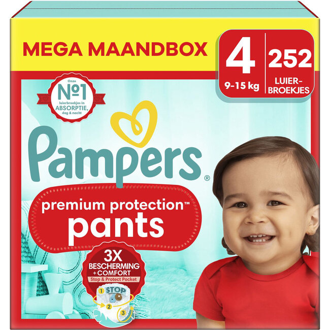 Pampers Pampers - Premium Protection Pants - Maat 4 - Mega Maandbox - 252 stuks - 9/15 KG