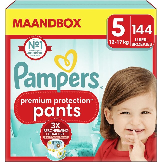 Pampers - Premium Protection Pants - Maat 5 - Maandbox - 144 stuks - 12/17 KG