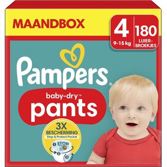 Pampers Pampers - Baby Dry Pants - Maat 4 - Maandbox - 180 stuks - 9/15 KG