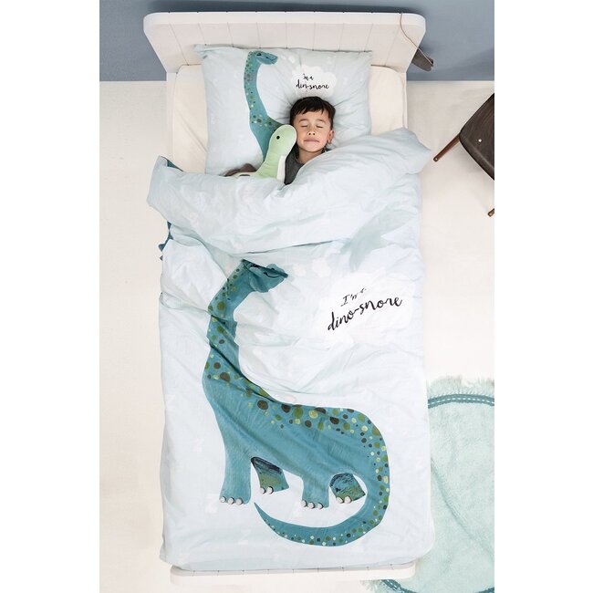Little Monster - Kinder Dekbedovertrek - "I'm a Dino-Snore" - 140x200/220 cm + 60x70 cm