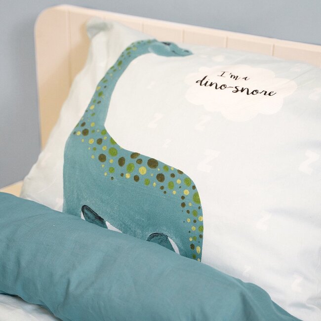 Little Monster - Kinder Dekbedovertrek - "I'm a Dino-Snore" - 140x200/220 cm + 60x70 cm