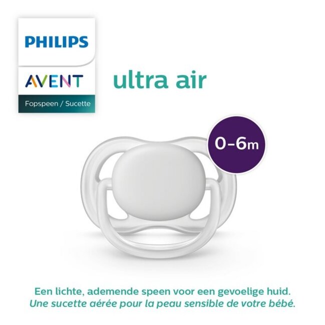 Philips Avent - I Love Mama -  Ultra Air Fopspeen - 0/6 mnd - 2 stuks - Roze