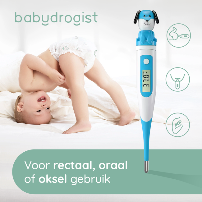 Babydrogist - Digitale Baby Thermometer - Hond - Flexibele Tip - Rectaal, Oksel & Oraal