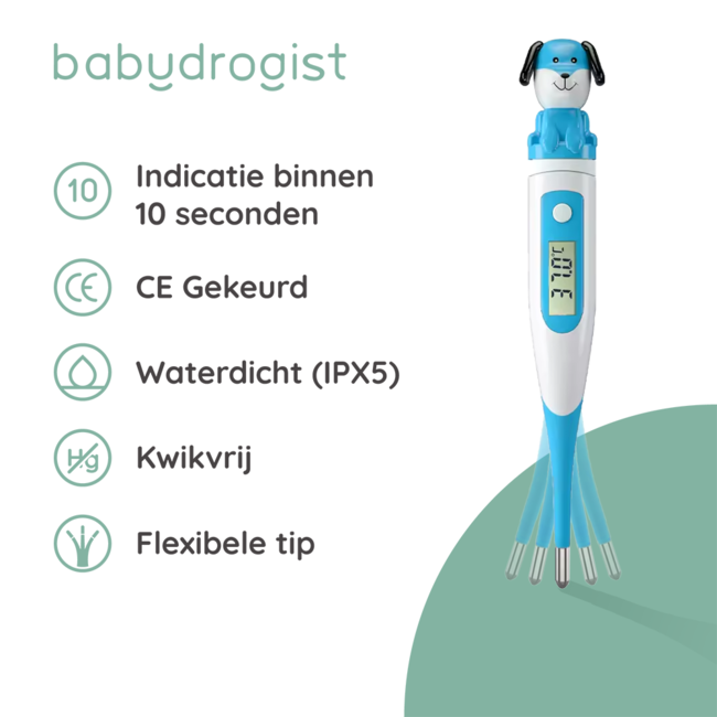 Babydrogist - Digitale Baby Thermometer - Hond - Flexibele Tip - Rectaal, Oksel & Oraal