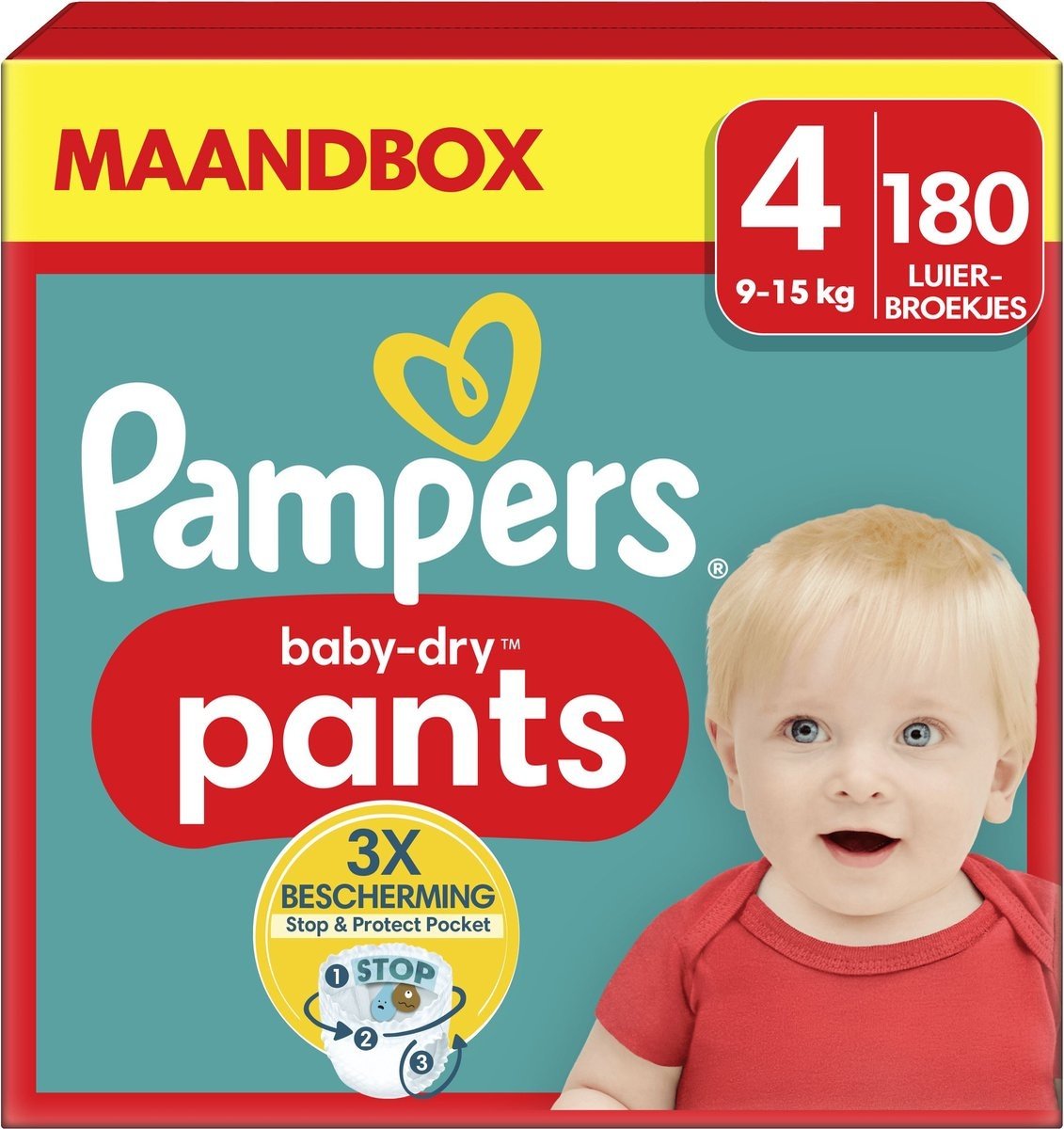 Pampers  Baby Dry Pants - Maat 4 - Maandbox - 180 stuks - 9/15 KG 1