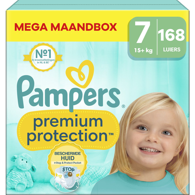 Pampers Pampers - Premium Protection - Maat 7 - Mega Maandbox - 168 luiers - 15+ KG