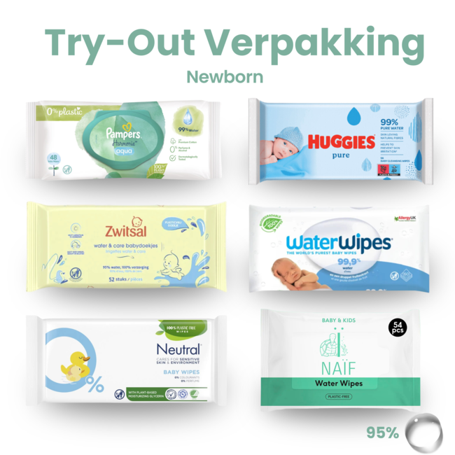 Babydrogist - Try-Out Verpakking Billendoekjes - Newborns - 6-pack - Vergelijk de Topmerken voor Gevoelige Huid
