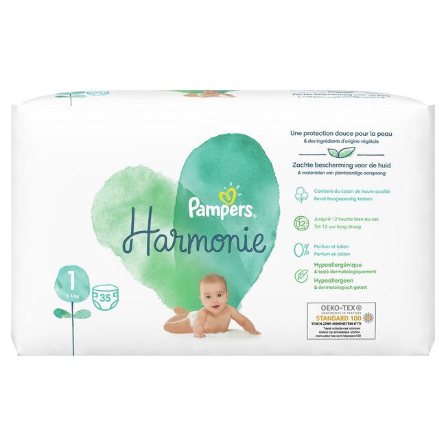 Pampers -  Harmonie - Maat 1 - Maandbox - 140 luiers - 2/5 KG ITALIAANS