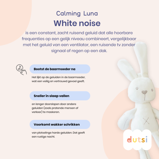 Dutsi - Calming Luna - White Noise Machine - 20 Geluiden - Timer - Multicolor
