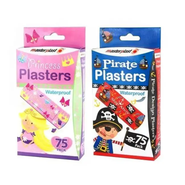 Masterplast - Kinder Pleisters – Waterproof -  75 stuks - Prinses / Piraat - ACTIE