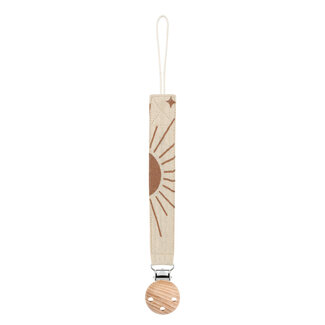 Dutsi Dutsi - Speenkoord – Beige met Bruine Zon - Babyveilig & Duurzaam