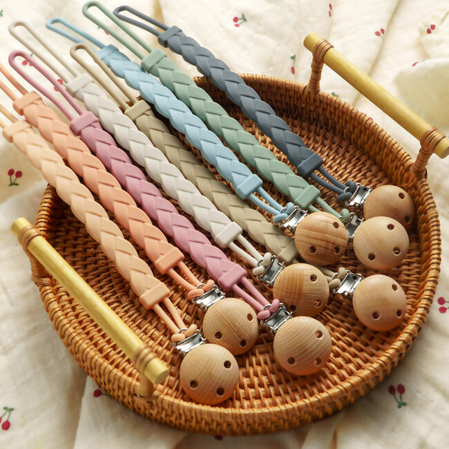 Dutsi - Speenkoord - Lichtblauw - Siliconen - Gevlochten - BPA-vrij & Duurzaam