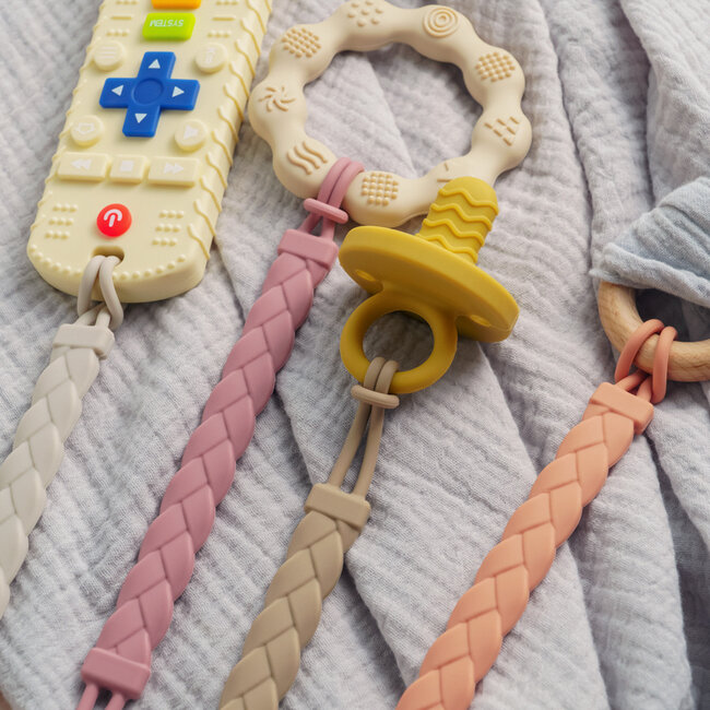 Dutsi - Speenkoord - Lichtblauw - Siliconen - Gevlochten - BPA-vrij & Duurzaam