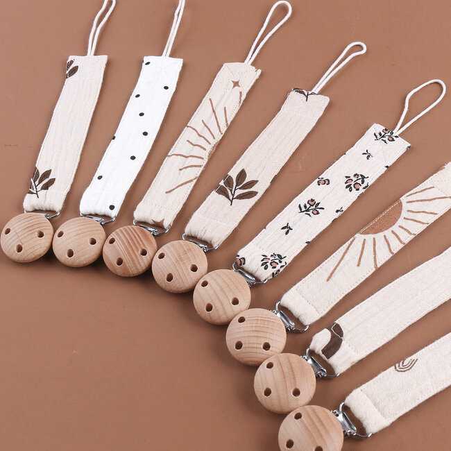 Dutsi - Speenkoord – Beige & Stippen - Babyveilig & Duurzaam