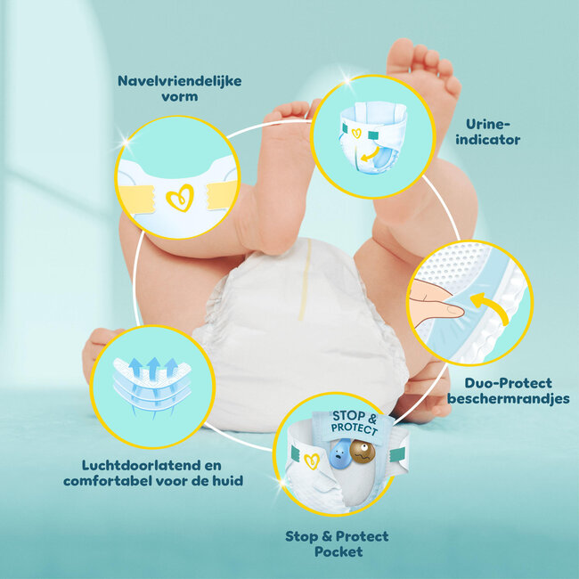Pampers - Premium Protection - Maat 1 - Mega Pack - 120 stuks - 2/5 KG