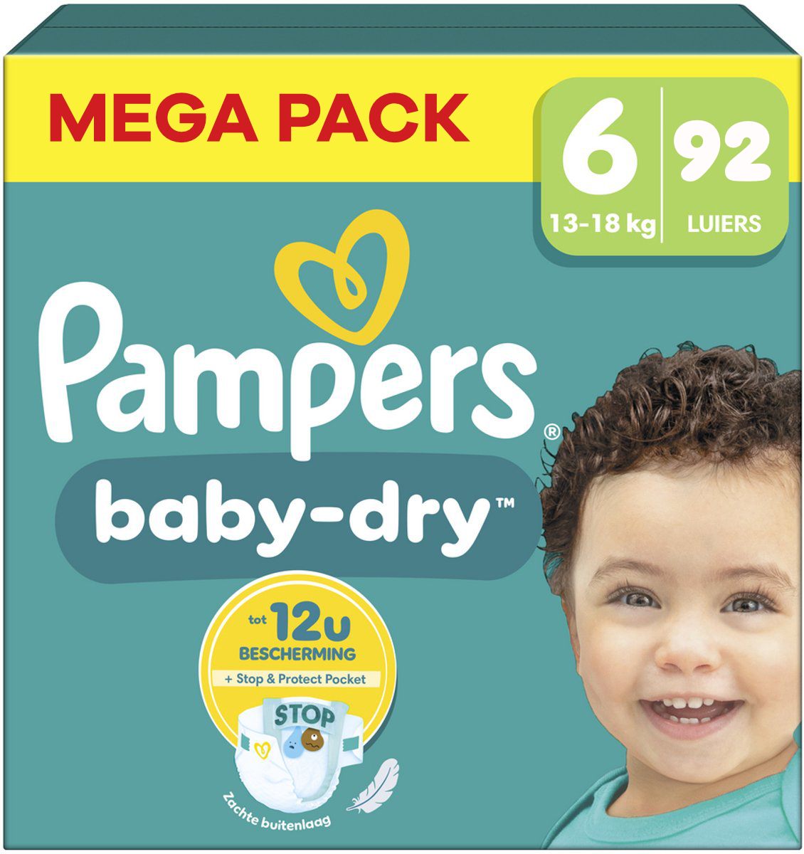 Pampers  Baby Dry - Maat 6 - Mega Pack - 92 Stuks - 13-18 KG