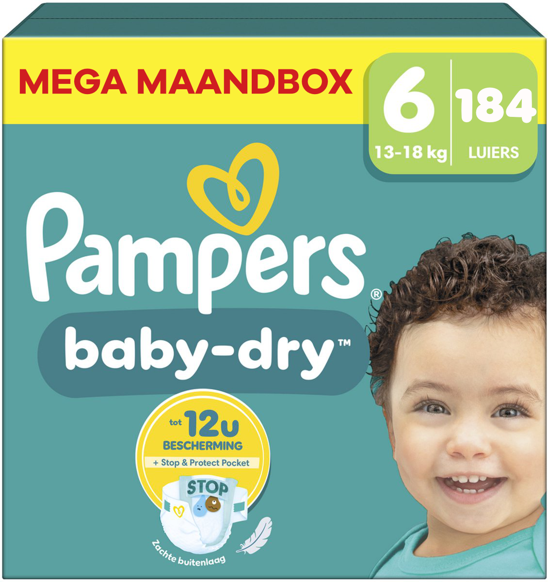 Pampers  Baby Dry - Maat 6 - Mega Maandbox - 184 Stuks - 13-18 KG