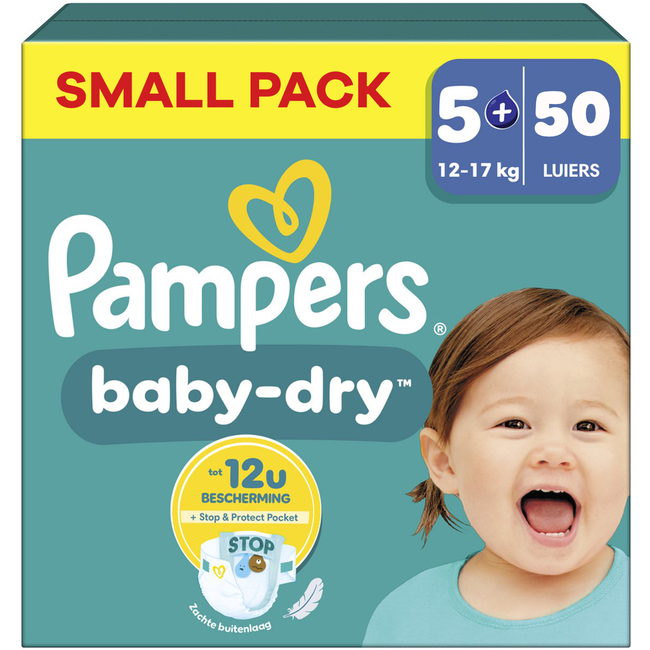 Pampers - Baby Dry - Maat 5+ - Small Pack -  50 Stuks - 12-17 kg