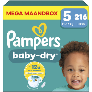 Pampers Pampers - Baby Dry - Maat 5 - Mega Maandbox - 216 Stuks - 11-16 kg