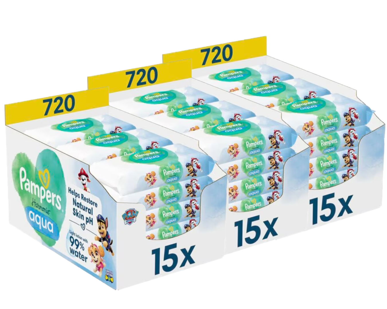 Pampers billendoekjes voordeelverpakking aqua pure 18-pak aanbieding bij Kruidvat
