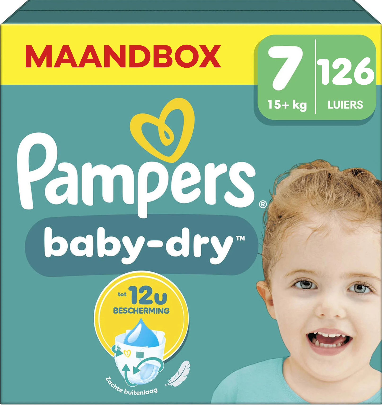 Pampers  Baby Dry - Maat 7 - Maandbox - 126 stuks - 15+ KG