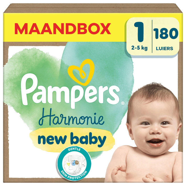 Pampers - Harmonie - Maat 1 - Maandbox - 180 stuks - 2/5 KG