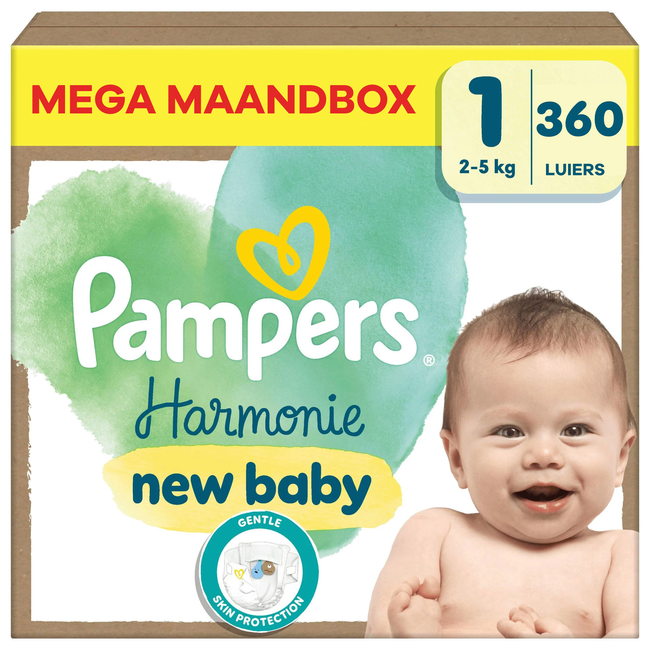 Pampers - Harmonie - Maat 1 - Mega Maandbox - 360 stuks - 2/5 KG