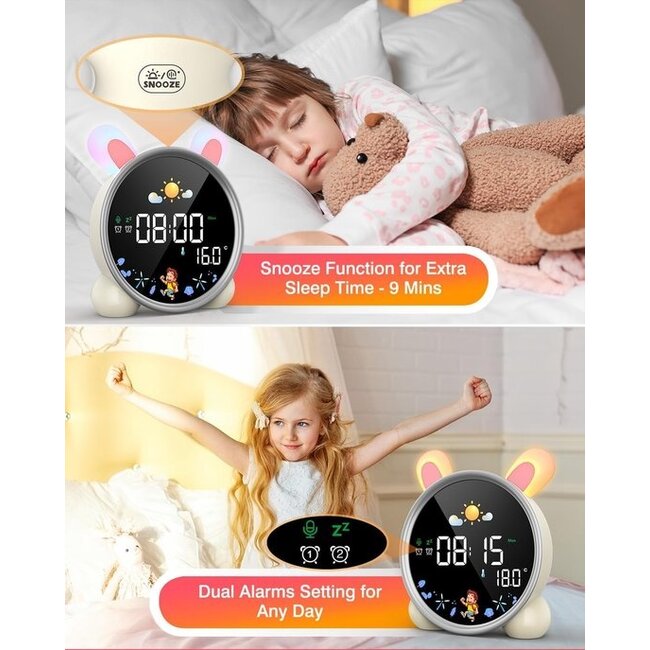 Slaaptrainer - Slaaptrainer Kinderen - Slaapwekker - Kinderwekker - Nachtlampje - Digitale Wekker