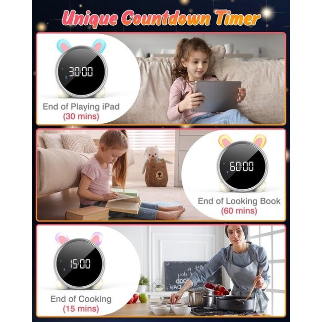 Slaaptrainer - Slaaptrainer Kinderen - Slaapwekker - Kinderwekker - Nachtlampje - Digitale Wekker