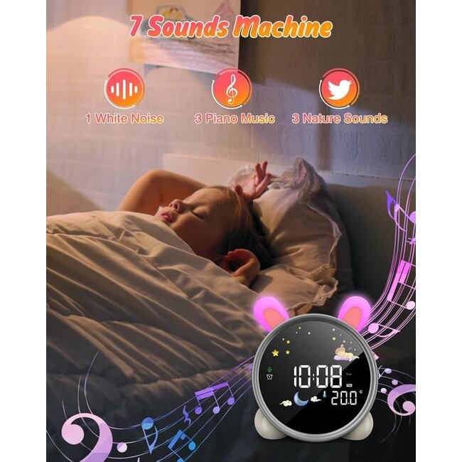 Slaaptrainer - Slaaptrainer Kinderen - Slaapwekker - Kinderwekker - Nachtlampje - Digitale Wekker