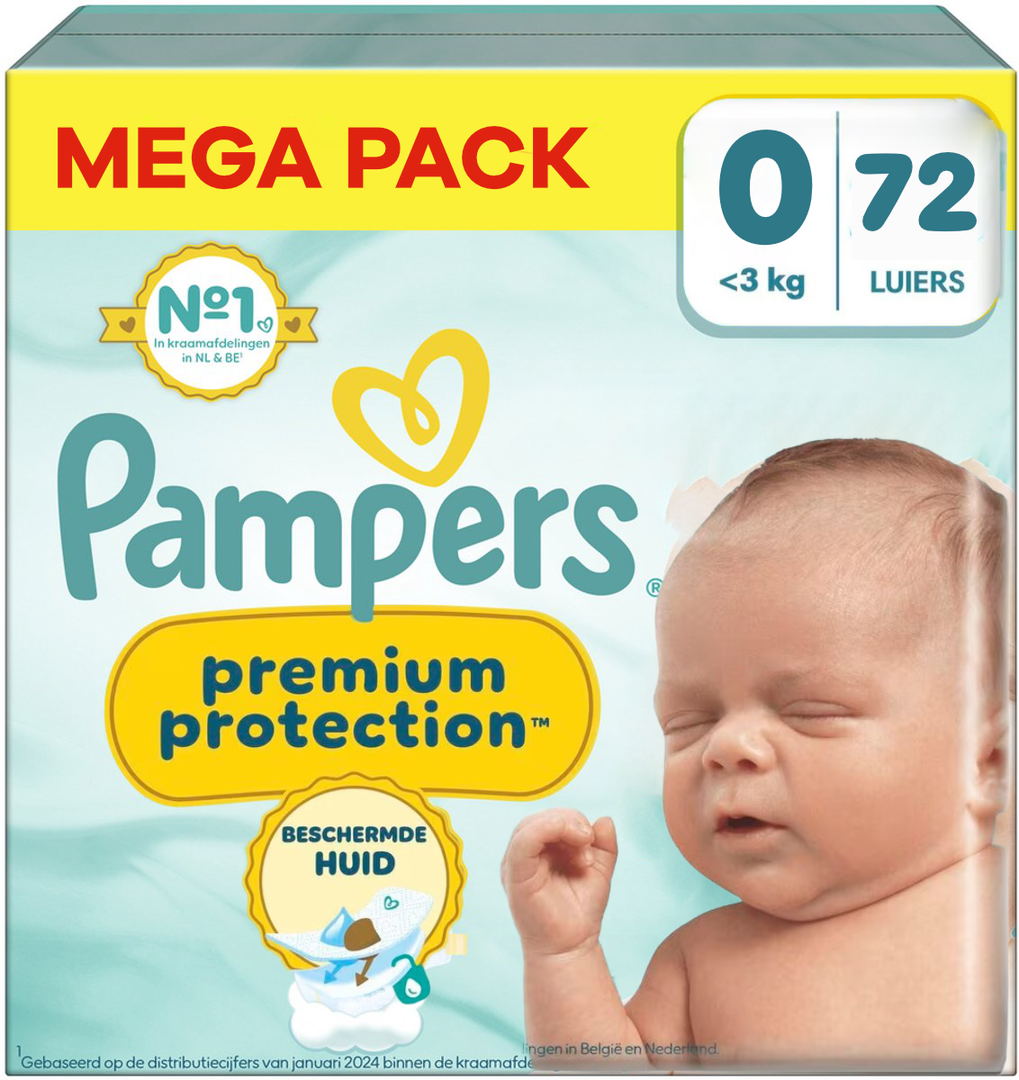 Pampers  Premium Protection - Maat 0 - Mega Pack - 72 luiers - Premature luiers