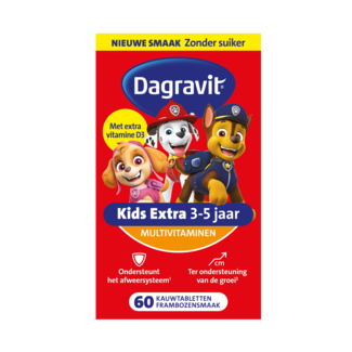 Dagravit Dagravit - Kids Extra Multivitaminen - Kauwtabletten - 3/5 jaar - 60 stuks
