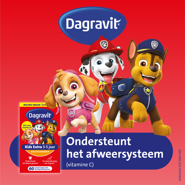 Dagravit - Kids Extra Multivitaminen - Kauwtabletten - 3/5 jaar - 60 stuks