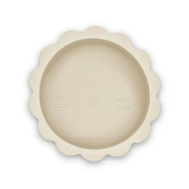 Dutsi - Welpje Serie - Siliconen Babykommetje - Leeuwen Ontwerp - 350ml  - Zandbeige
