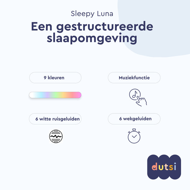 Dutsi - Sleepy Luna - 3-in-1 Slaaptrainer Uil - Slaapwekker - Nachtlampje - White Noise