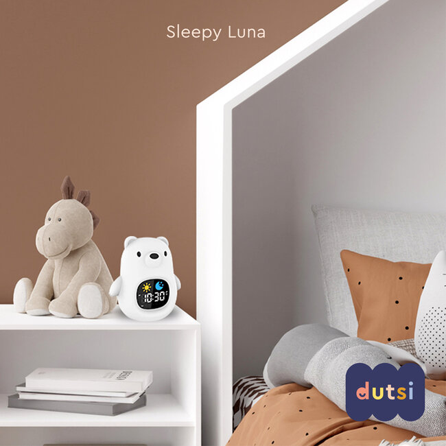 Dutsi - Sleepy Luna - 3-in-1 Slaaptrainer Ijsbeer - Slaapwekker - Nachtlampje - White Noise