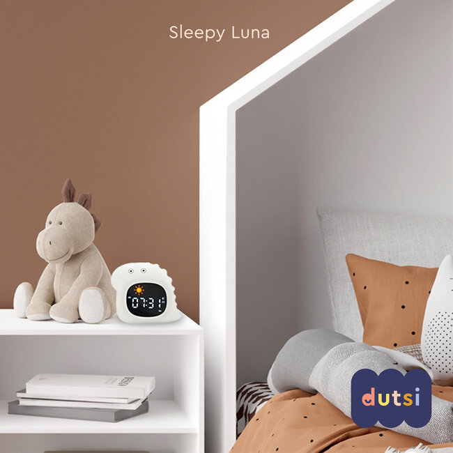 Dutsi - Sleepy Luna - 3-in-1 Slaaptrainer Dino - Slaapwekker - Nachtlampje - White Noise