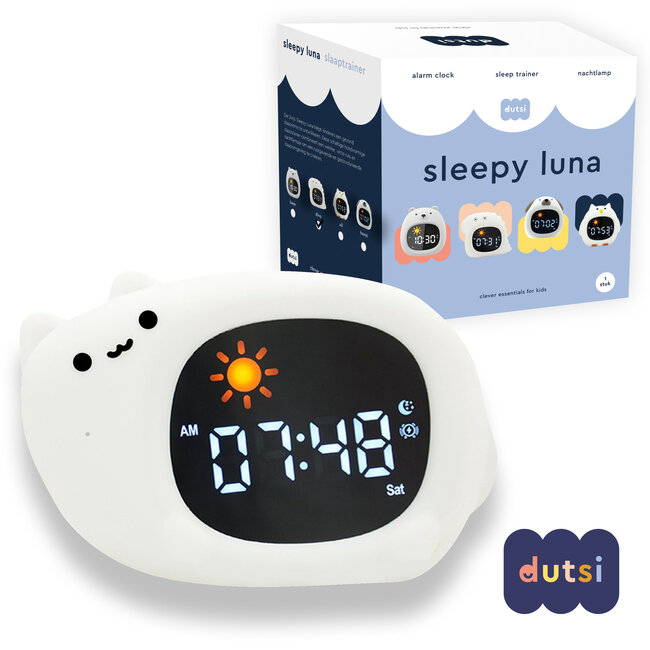 Dutsi - Sleepy Luna - 3-in-1 Slaaptrainer Katje – Slaapwekker - Nachtlampje - White Noise