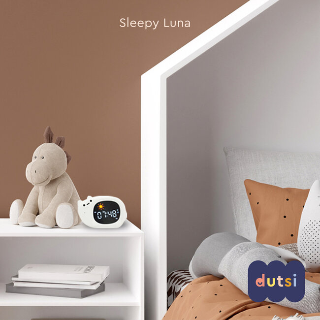 Dutsi - Sleepy Luna - 3-in-1 Slaaptrainer Katje – Slaapwekker - Nachtlampje - White Noise