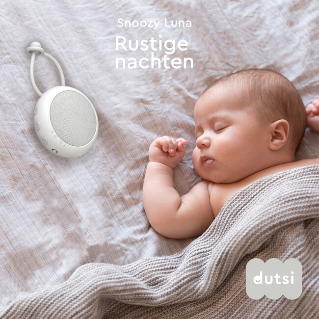 Dutsi – White Noise Machine – Snoozy Luna – Cloud White - Is een witte ruis machine speciaal voor baby's - In een compact en elegant design