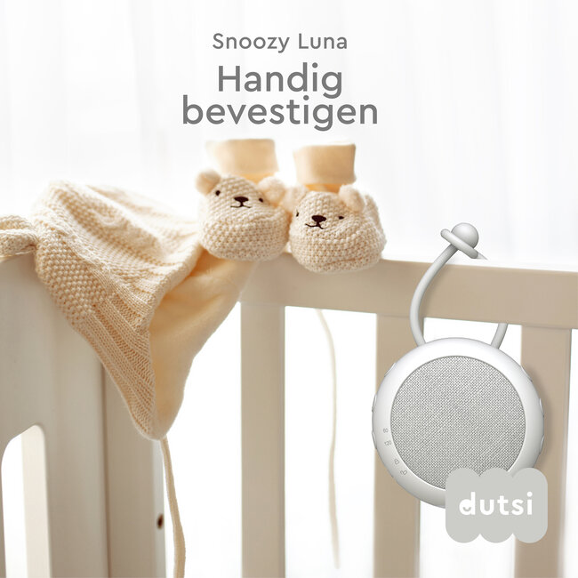 Dutsi – White Noise Machine – Snoozy Luna – Cloud White - Is een witte ruis machine speciaal voor baby's - In een compact en elegant design