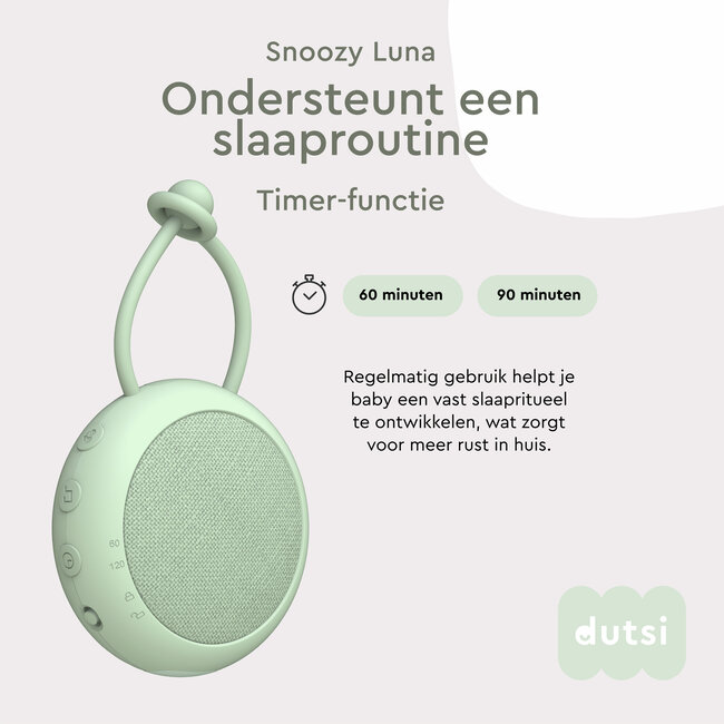 Dutsi - Snoozy Luna - White Noise Machine - 10 Geluiden - Timer - Nachtlampje - Calming Sage