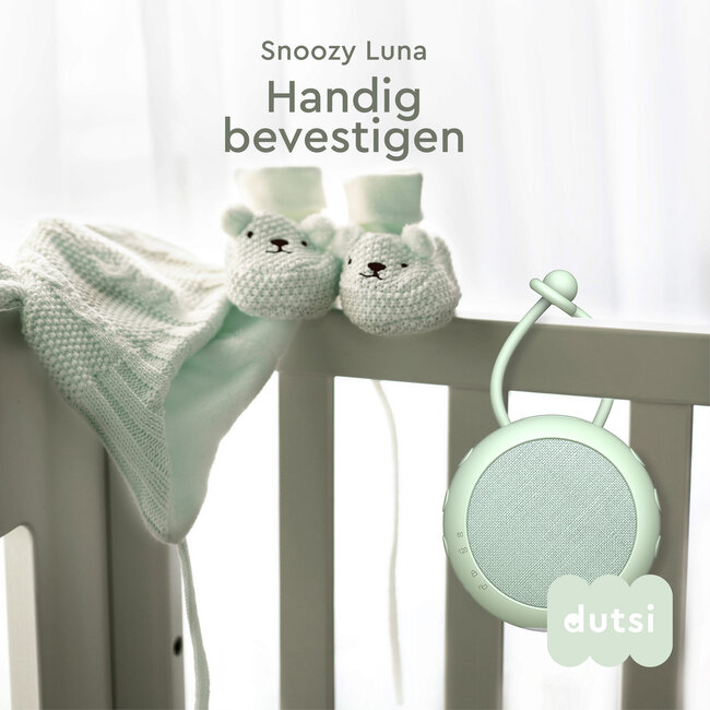 Dutsi White noice ruis machine voor baby’s – Snoozy luna - 10 geluiden, nachtlampje & timer