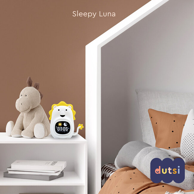 Dutsi - Sleepy Luna - 3-in-1 Slaaptrainer Leeuw - Slaapwekker - Nachtlampje - White Noise