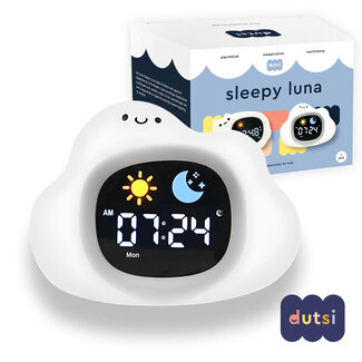 Dutsi Dutsi - Sleepy Luna - 3-in-1 Slaaptrainer Wolkje - Slaapwekker - Nachtlampje - White Noise