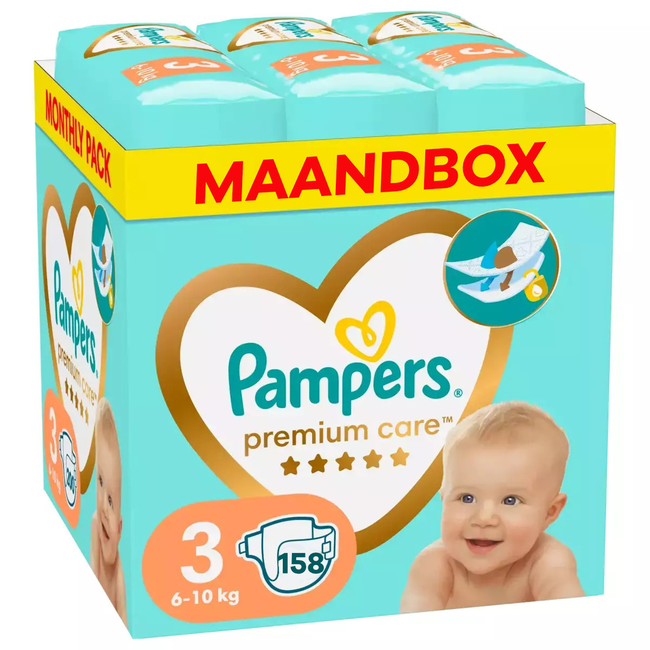 Pampers Pampers - Premium Care - Maat 3 - Maandbox - 156 luiers - 6/10KG