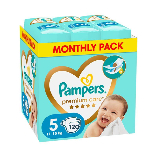 Pampers - Premium Care - Maat 5 - Maandbox - 120 luiers - 11kg / 15kg
