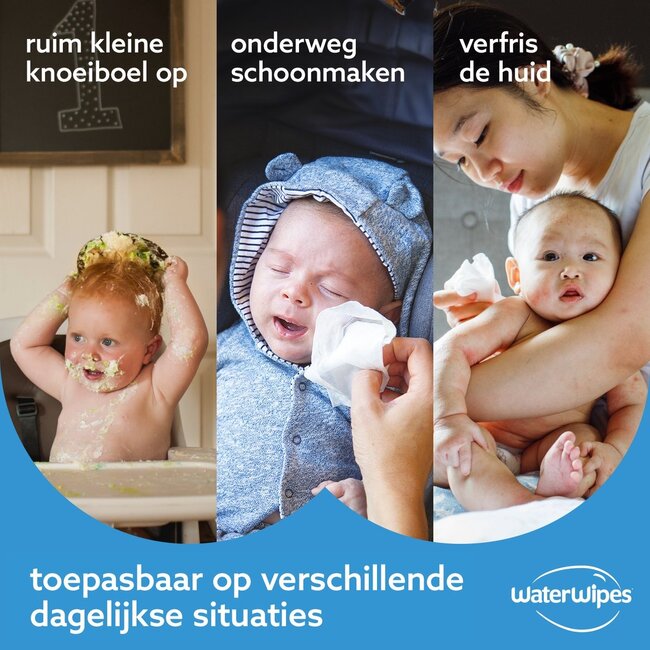WaterWipes Billendoekjes - 99,9% water - 16 pack - Plastic vrij Babydoekjes